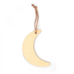 Suspension Lune en bois &agrave; d&eacute;corer &Oslash; 12 cm