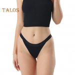 Naiste alusp&uuml;ksid madala v&ouml;&ouml;kohaga &uuml;hev&auml;rvilised stringid &otilde;mblusteta k&otilde;rge elastsusega aluspesu &uuml;hes t&uuml;kis kolmnurksed bikiinip&uuml;ksikud S helesinine v&auml;rv