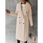 YYFS Naiste Mood Vabaaja &Uuml;hev&auml;rviline Tr&uuml;kiga S&uuml;gis-Talv Pikkade Varrukatega POLO Kaelusega Joped ja Mantlid XXXL beež