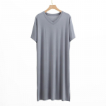 Meeste suvine &ouml;&ouml;s&auml;rk, modaalne pidžaama, &uuml;mara kaelusega, lihtne raglani varrukatega T-s&auml;rk, vabaaja, lahtine, suures suuruses koduriietus XL