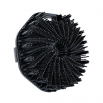 Silikoonist vannihari tundlikule nahale, kooriv kehakoorija massaažisammastega, libisemiskindel k&auml;epide, kehariie must