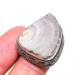 Natural Desert Rose Druzy Gemstone 925 Sterling Silver Jewelry Ring Size 7.5 h7i13