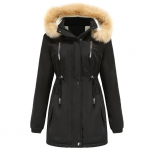 Naiste soe talvine parkmantel kunstkarusnahast kapuutsiga fliisvoodriga paks sherpa puffer jope veekindel tuulekindel v&auml;lisriided S-3XL 5 v&auml;rvi 2XL