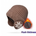 Lumihelbega k&otilde;rvaklapp Kootud m&uuml;ts, mood &otilde;ues, soojas hoidmine talvem&uuml;ts vabaaja lisa karusnahast voodriga nokam&uuml;ts tumesinine v&auml;rv