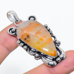Plume Agate Handmade 925 Sterling Silver Gift Jewelry Pendant 2.17 m5p72
