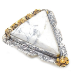 Howlite Jasper 925 Sterling Silver Jewelry Two Tone Ring Size 8 l1a79