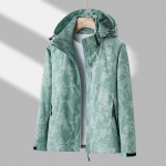 2022. aasta s&uuml;gisene unisex kamuflaaž tuulekindel veekindel jope Women's Bean Green