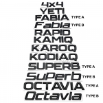 Metallist autot&auml;htedega pagasiruumi kleebised Embleemi m&auml;rgi kleebis s&otilde;idukile Skoda Octavia Superb RAPID FABIA KAMIQ KAROQ KODIAQ YETI 4X4 Octavia (TYPE B)