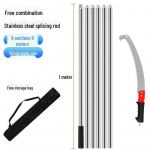 Reguleeritav roostevabast terasest mitmet&ouml;&ouml;riist: Liimimispea, Kulp, Harpuun, Teleskoopiline puuviljakorjaja, Saag aia jaoks 4m 4 Sections with Bag