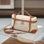 Granuleeritud vasikanahast plahvatuspunane uus LP27 karpkott ehtsast nahast lihtne crossbody kott Togo pealmine kiht lehmanahast LP kott 27x10x16cm pruun/valge