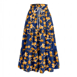 Naiste volangidega kevadine vabaaja pikk seelik &Uuml;hev&auml;rviline seelik Retro plisseeritud seelik L sinine