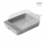 Kasside liivakast tualettkasti liivakast lemmikloomade tualettruumi kraanikauss, poolsuletud kassipoegade pritsmevastane liivakast small