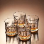 4 tk kokteiliklaas Old Fashioned Bourboni klaas k&otilde;rge iluga l&auml;bipaistev kristallklaasist tass k&uuml;lmade jookide tass majapidamise mahl viskiklaas 4pcs set beige