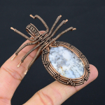 Dendrite Opal Handmade Copper Wire Wrap Spider Pendant 2.56 k1l96