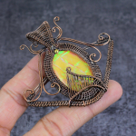Ammolite Handmade Copper Wire Wrap Jewelry Pendant 2.68 q6w04