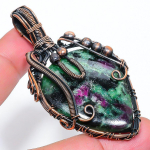 Ruby in Zoisite Handmade Copper Wire Wrap Jewelry Pendant 2.68 k1R92