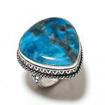Neon Blue Apatite Handmade 925 Sterling Silver Jewelry Ring Size 7 r4r80