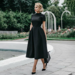 Kvaliteetne elegantne must kleit vanaaegne naiste kleit Fit ballile ballile pidulik kleit retro kleidid S must