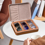 P&auml;ikeseprillide korraldaja Prillitarvikute kogumiskarp Multifunktsionaalne reisimiseks 3 Compartment gray