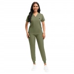 Stretch Scrubs Naiste komplekt &Otilde;dede vormir&otilde;ivad Kliinilised koorimiskomplektid &Otilde;de Arst Tolmukindlad T&ouml;&ouml;riided Meditsiinilised koorijad Top+ Jogger Pants L
