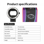 EF-NEX II adapterr&otilde;ngas Canoni EF EF-S objektiividele Sony E-pordiga korpustele a9 a7m3 a6500 t&auml;iskaader autofookus automaatne ava 55mm&Sony E-mount&Canon EF (EOS) must