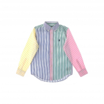 Polo Ralph Lauren S&auml;rk Ss24 Triibuline Kitsa l&otilde;ikega N&ouml;&ouml;biga Pikkade varrukatega Laste s&auml;rgid Mitmev&auml;rviline 323934849-001 L