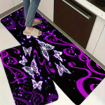 1 tk lilla liblikamustriga p&otilde;randamatt, moodne k&ouml;&ouml;gi pol&uuml;estervaip, libisemiskindel, v&auml;rviline sisevaip, kodu, vannitoa, magamistoa, elutoa dekooriks 60*180cm