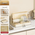 Kokkupandav mitmekihiline plastist hoiukapp kaanega - Korraldage kausid, taldrikud, beebipudelid ja tassid tolmuvabalt