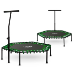 Fitness-batuut k&auml;epidemega 127 cm Neo-Sport - kuusnurkne roheline