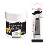 Ar&ocirc;me alimentaire naturel en poudre Vanille 40 g + Stylo gla&ccedil;age noir