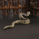 Brass Snake Collectible Gift Desk Ornament Miniature 12.4 cm Animal Figurine Copper Sculpture for