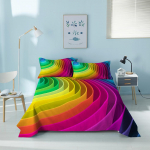 V&auml;rviline Geomeetriline Voodi Lakan Leht Tr&uuml;kitud Galaktika Voodilinakomplekt Padjap&uuml;&uuml;riga Magamistoa jaoks Luksuslik Queen King K&auml;rgstruktuuriga Voodikate 1xsheet 243cmx167cm