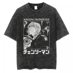 Moodne suvine mootorsaagmees vintage T-s&auml;rk Streetwear animeprindiga T-s&auml;rk &Uuml;lem&otilde;&otilde;duline T-s&auml;rk L&otilde;tv meeste pestud must T-s&auml;rk Topid M