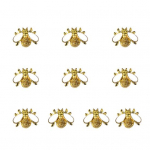 Yousheng 10 tk Nail Art Little Bee Gloss kolmem&otilde;&otilde;tmeline punk stiilis DIY vintage h&otilde;bedane kuldne v&auml;ike mesilane k&uuml;&uuml;nekunst Decor k&uuml;&uuml;ne salongi varustus kuldne