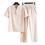 T-s&auml;rk p&uuml;kste &uuml;likond Trendikas taskud n&ouml;&ouml;bid Meeste suvine dressid Pure Color S&auml;rgip&uuml;ksid Meeste S&auml;rgi P&uuml;kste Komplekt Meeste Riided 4XL khaki