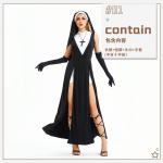 Halloweeni t&auml;iskasvanu kost&uuml;&uuml;m Cosplay Mardi Gras Nunna kost&uuml;&uuml;m Risti Neitsi kleit Show Out kost&uuml;&uuml;m L