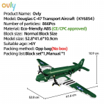 Ovly Douglas C-47 transpordilennuki mudeli ehitusklosside h&auml;vituslennuki m&auml;nguasi &Uuml;hilduv klotsidega Laste s&uuml;nnip&auml;evakingitus