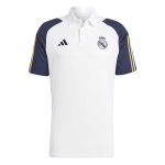 Adidas Real Madrid 2023-2024 Hooaeg Mugav V&auml;rviplokk Embleemiga Pullover L&uuml;hikeste Varrukatega Polo S&auml;rk Meeste Polo S&auml;rgid Valge IB0844 M