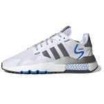Adidas Originals Nite Jogger Kangas Retro Lapitehnika Spordipolsterdus Madala s&auml;&auml;rega Elustiilijalatsid Unisex Tossud Hall Valge Sinine FV6624 36