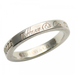 Used TIFFANY&Co. Ring Notes Narrow New York EU#49 Silver925 3.1g Silver simple