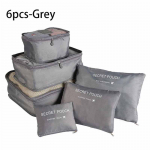 6 tk/komplekt Roosa/Sinine/Hall Reisipakkimiskott Suure Mahutavusega Veekindel Pagasi Riiete Aluspesu Hoiukott Kott Lukuga