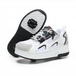 2-rattalised rulluisud Trendikad poiste pikendatavad uisud Laste kahekordse otstarbega uisurattad Tennised Vabaajajalatsid 30(Insole19.3cm) valge