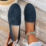 Naiste lamedad kingad K&auml;sit&ouml;&ouml; seemisnahast Ehtne nahk Mokassiinid Slip-on Mugavad lamedad kingad V&auml;litingimustes Elegantne Tennised Naistele 40 sinine