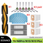 Sobib ECOVACS Deebot T8 T9 AIVI N8 Pro AIVI N9 N10 N10 Plus Tarvikud Peamine hari, k&uuml;lgmine hari, filter, tolmukott, HEPA filter gray