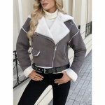 YYFS Naiste Mood Vabaaja &Uuml;hev&auml;rviline Tr&uuml;kiga S&uuml;gis-Talv Pikkade Varrukatega POLO Kaelusega Joped ja Mantlid XL