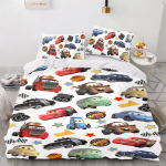 Lightning McQueen tekikate komplekt Tekk Voodipesu 3D Laste voodipesu komplekt 3-osaline 1 tekikate Kuninga suurus 90X200CM