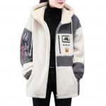 Naiste jope kapuutsiga Colorblock paksu kirjaga tikandid pl&uuml;&uuml;sis pikkade varrukatega n&ouml;&ouml;r Pehme hubane lukuga Cosure kardigan Lady Mid 4XL hall