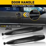 2pc Outside Exterior Door Handle Front Left Side Driver Black fits Sienna Toyota