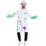 T&auml;iskasvanud Meeste Hullu Teaduse Labori Teadlase Jakk Top Kindad Komplekt Halloweeni Cosplay Kost&uuml;&uuml;mid Rollim&auml;ngu R&otilde;ivastus M valge