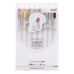 Mitsubishi Pencil Geel-pastapliiats Fika UMNS38FC8C, Uni-Ball One, 0,38 mm, V&auml;rviline, 8-v&auml;rviline komplekt,